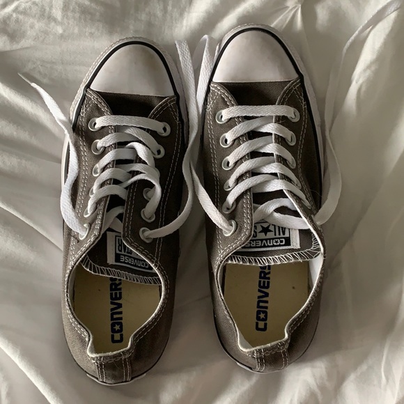 Converse women’s size 6.5. Worn once/charcoal grey - Picture 1 of 3
